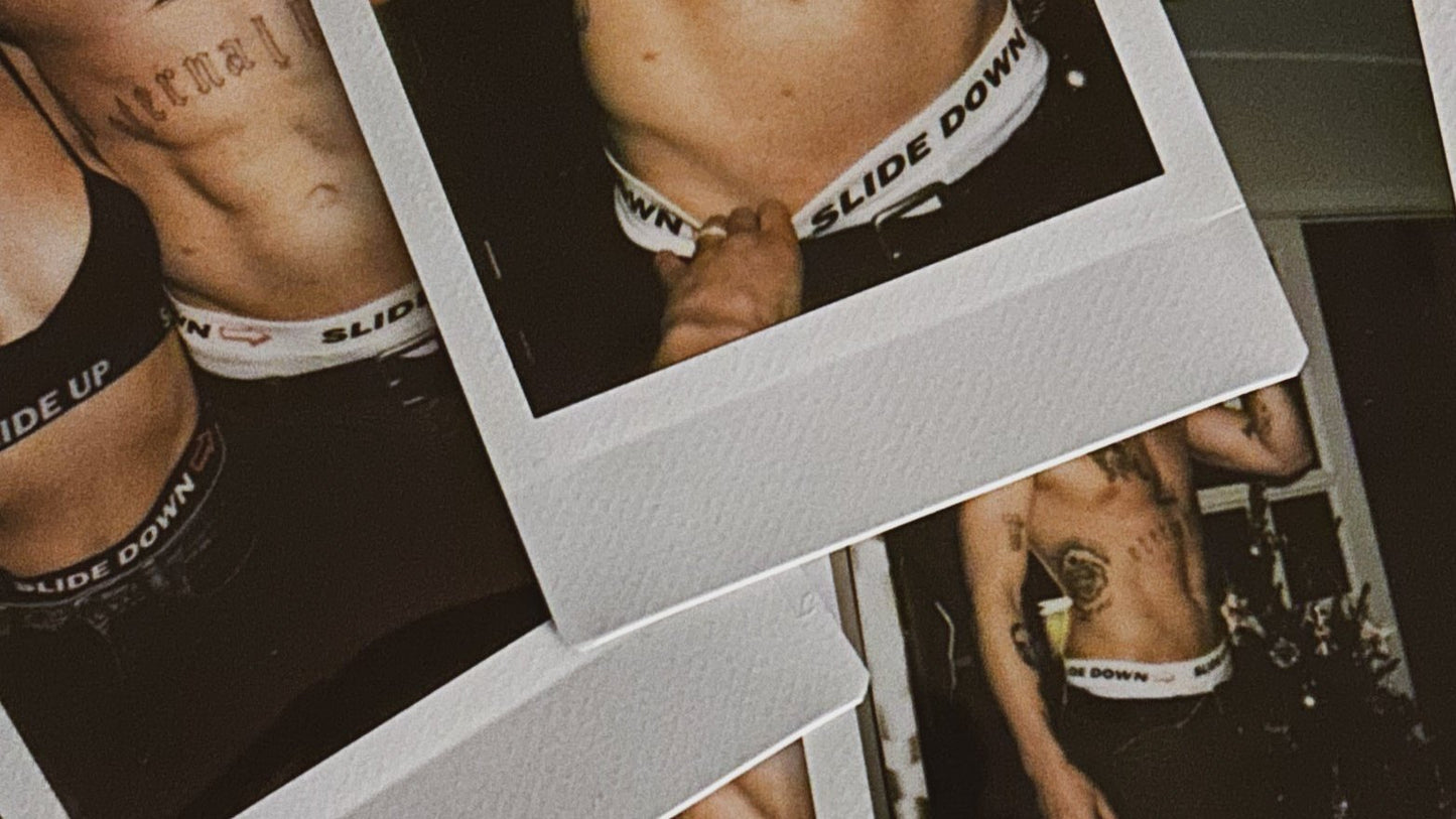 Mens Slide Down I white neon I